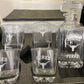 Laser engraved 5 piece--One 750mL Decanter and Four 11oz Whiskey glass set